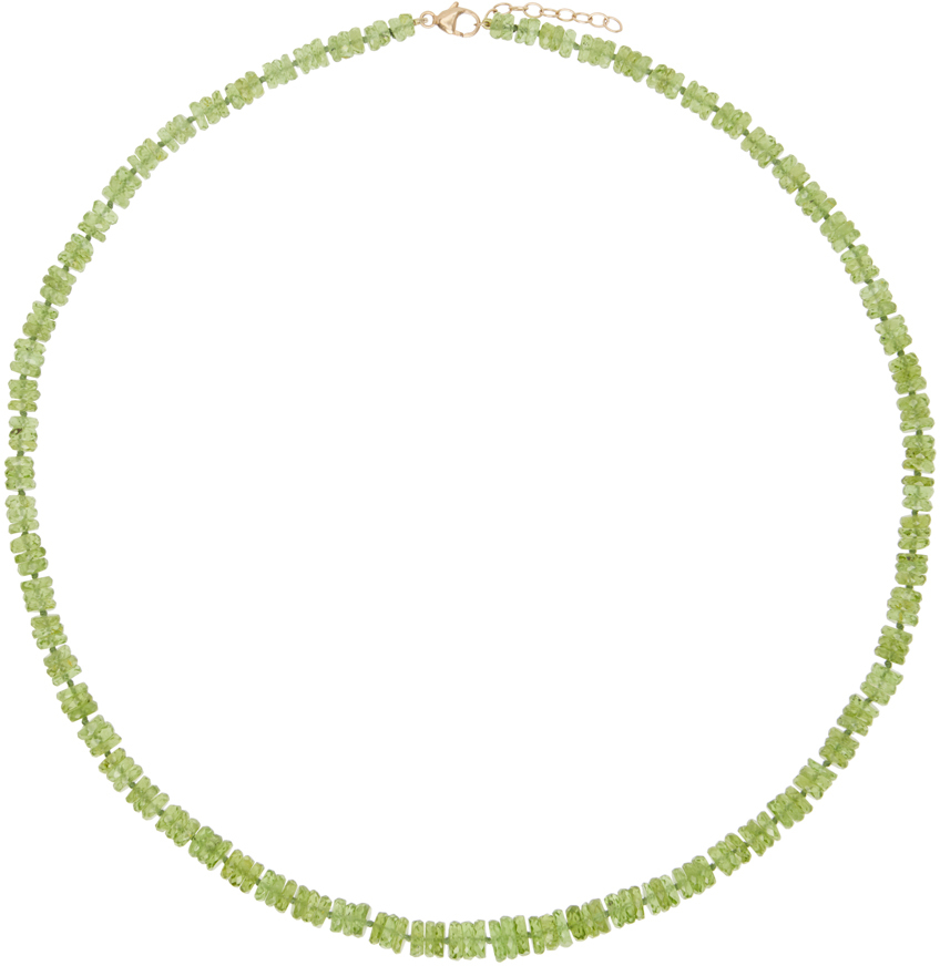 Green Aurora Peridot Faceted Gemstone Necklace
