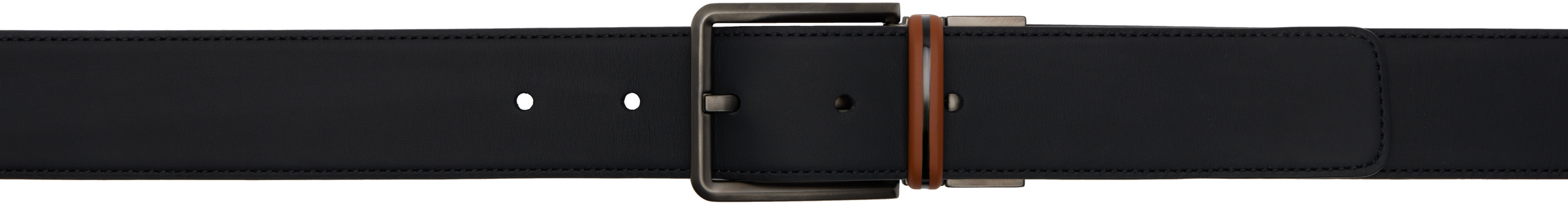 Shop Zegna Black & Brown Leather Reversible Belt In Nvz