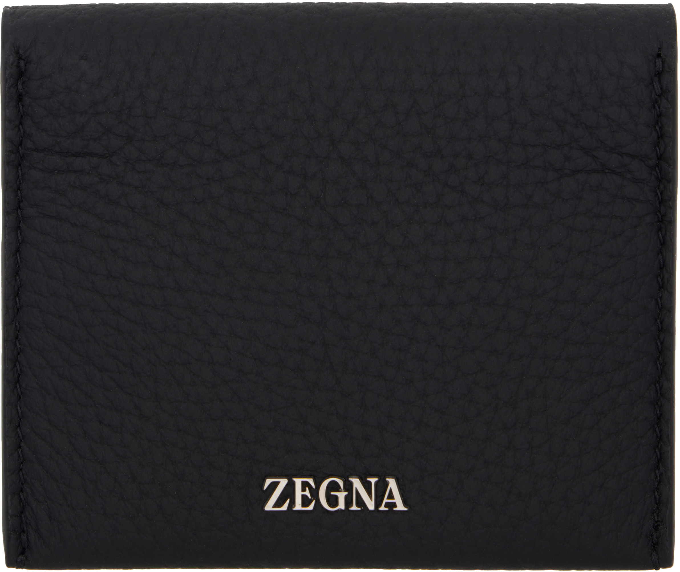 Shop Zegna Black Deerskin Card Holder In Ner Black