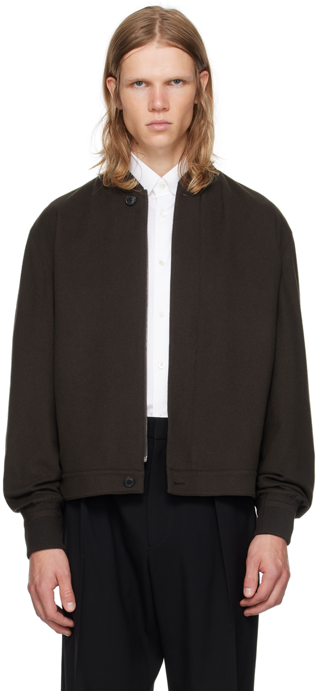 Shop Zegna Brown Cashmere Bomber Jacket In M09 Dark Brown