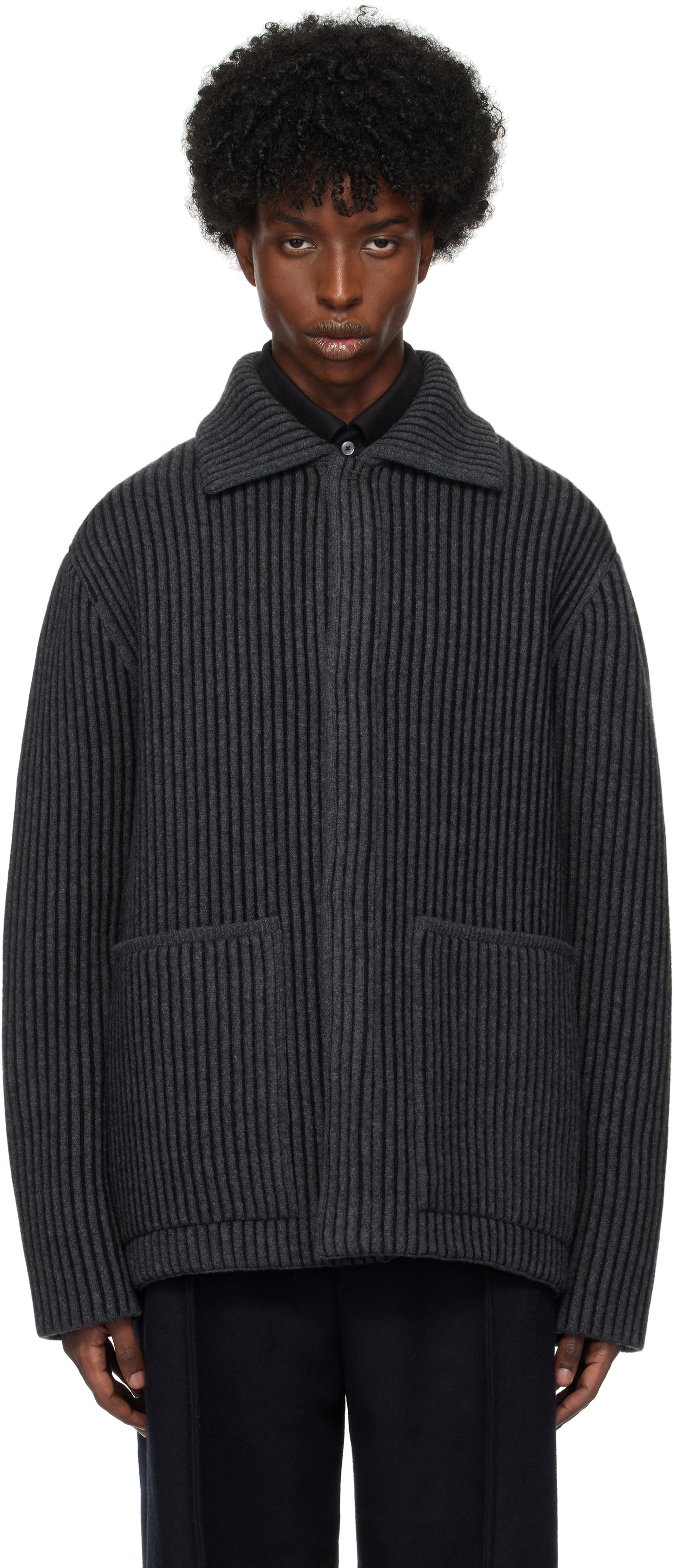 Shop Zegna Gray Wool & Cashmere Chore Jacket In K07