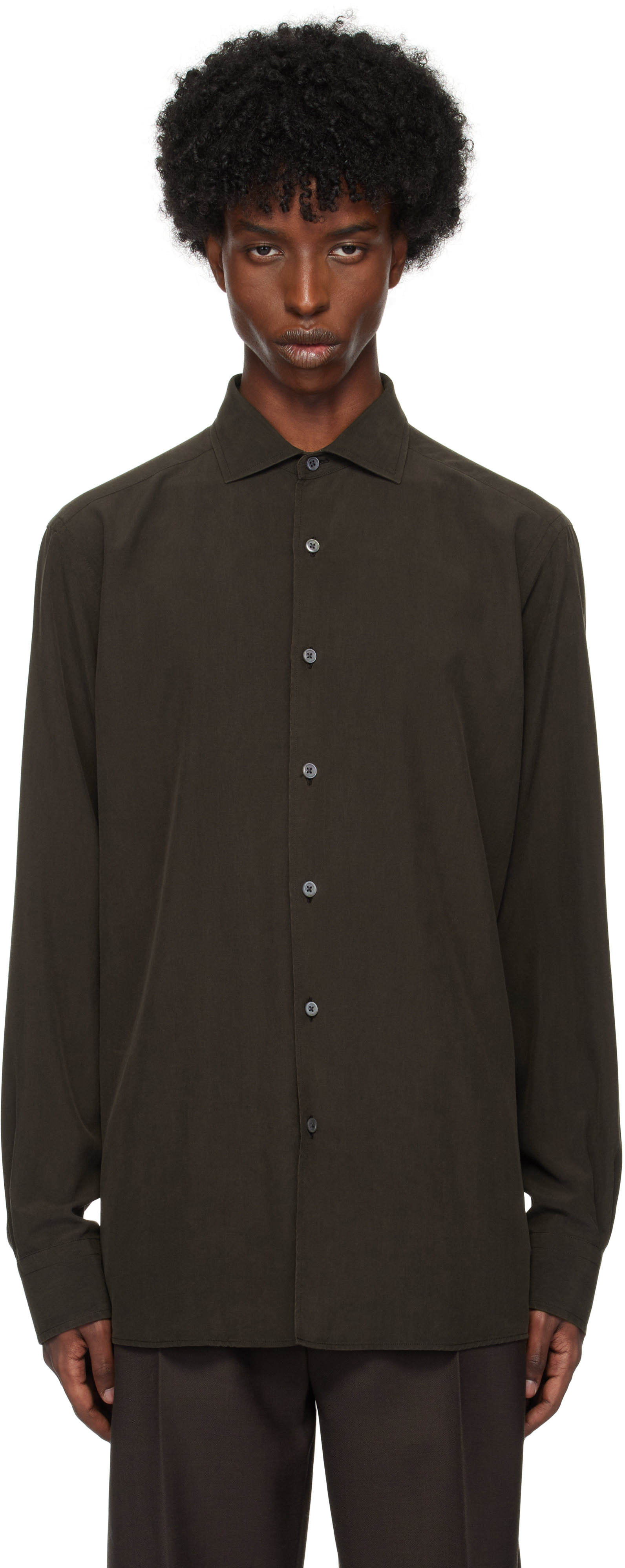 Brown Silk Shirt