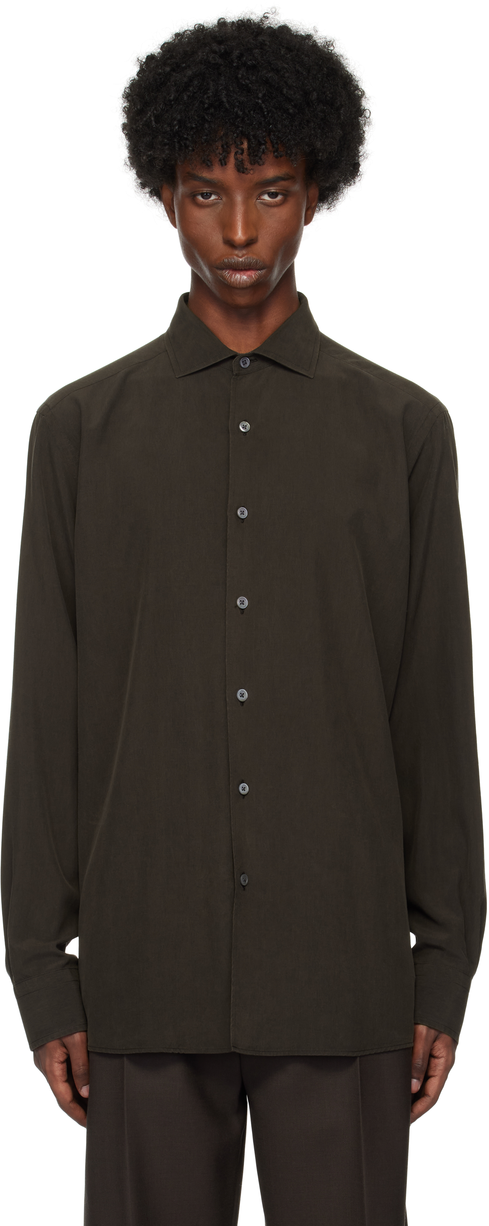 Z Zegna Brown Shirts