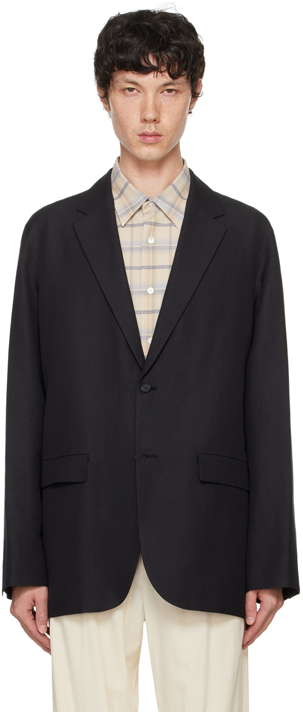 Shop Aton Black Tailored Blazer In 005 Black