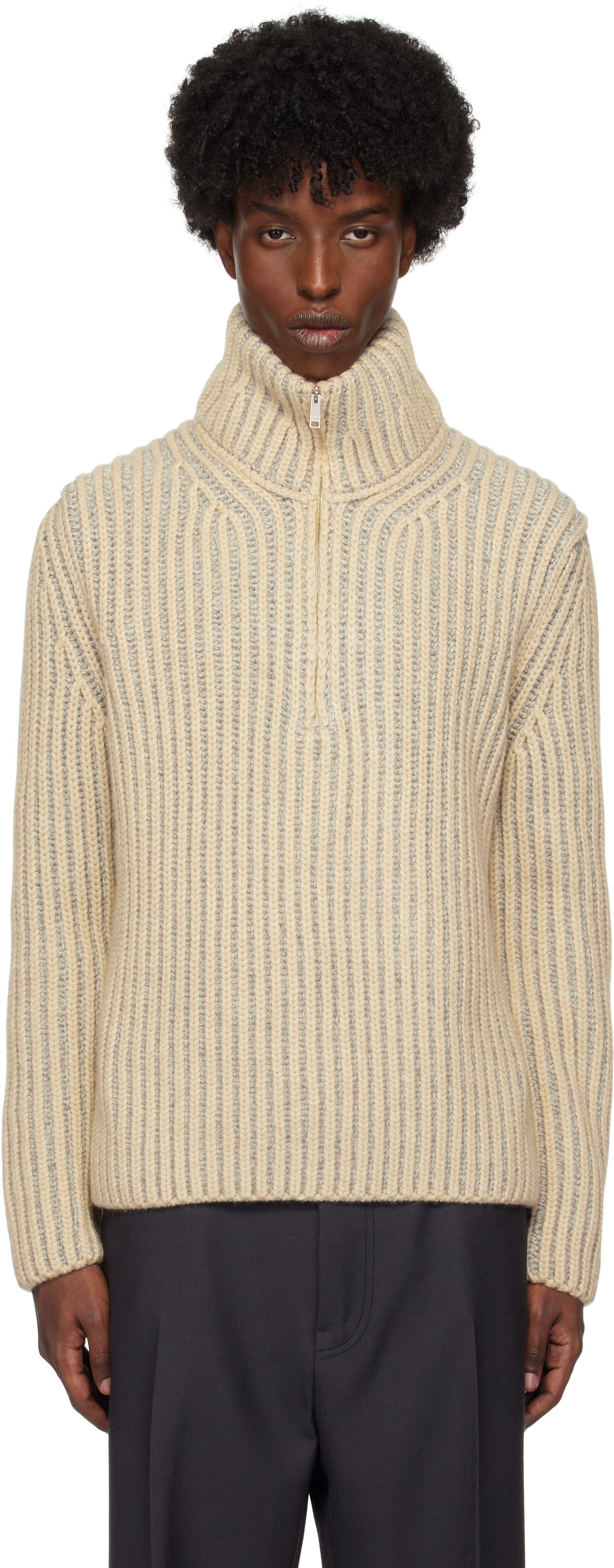 Ermenegildo Zegna Oasi Cashmere セーター 56 Zegna Oasi Cashmere Rib Crewneck Grey Melange at CareOfCarl.com