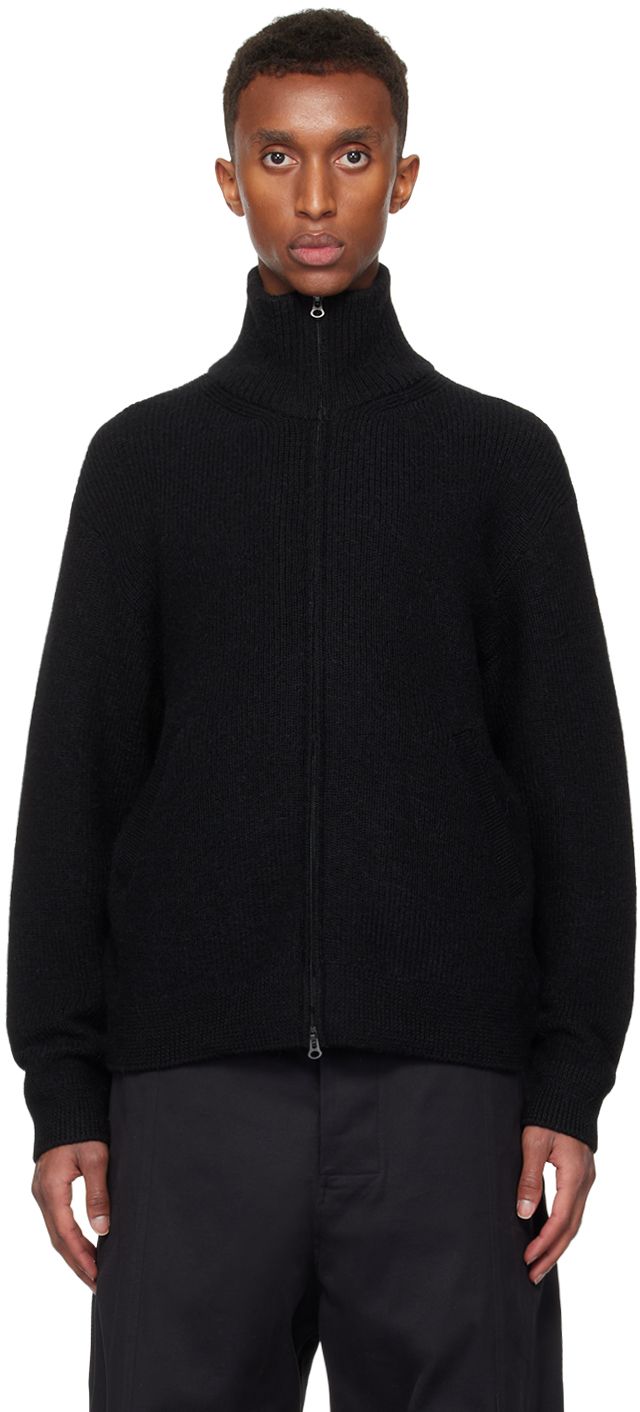 Black Drivers Knit Sweater by ATON on Sale