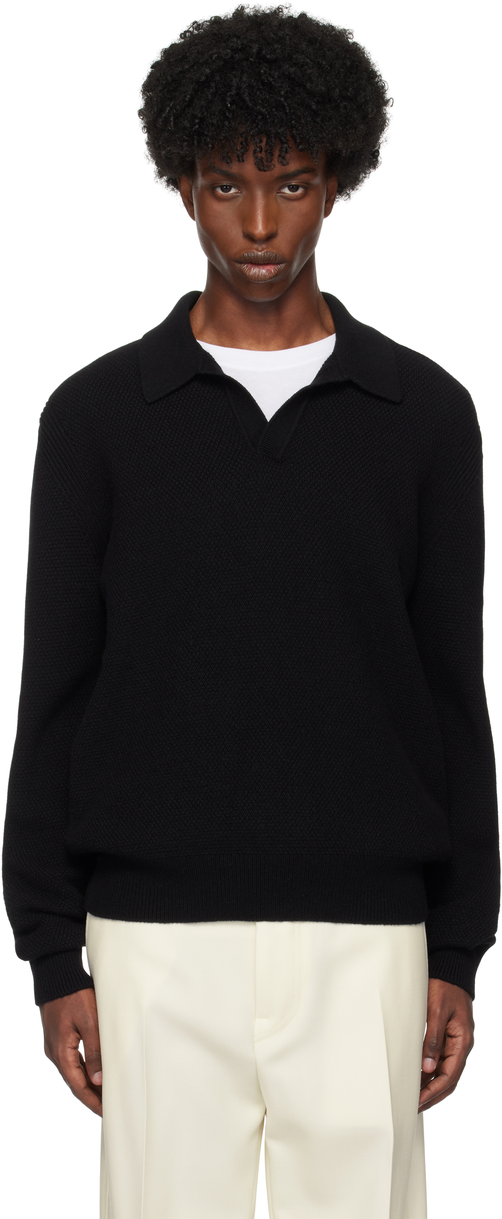 Black Oasi Cashmere Polo