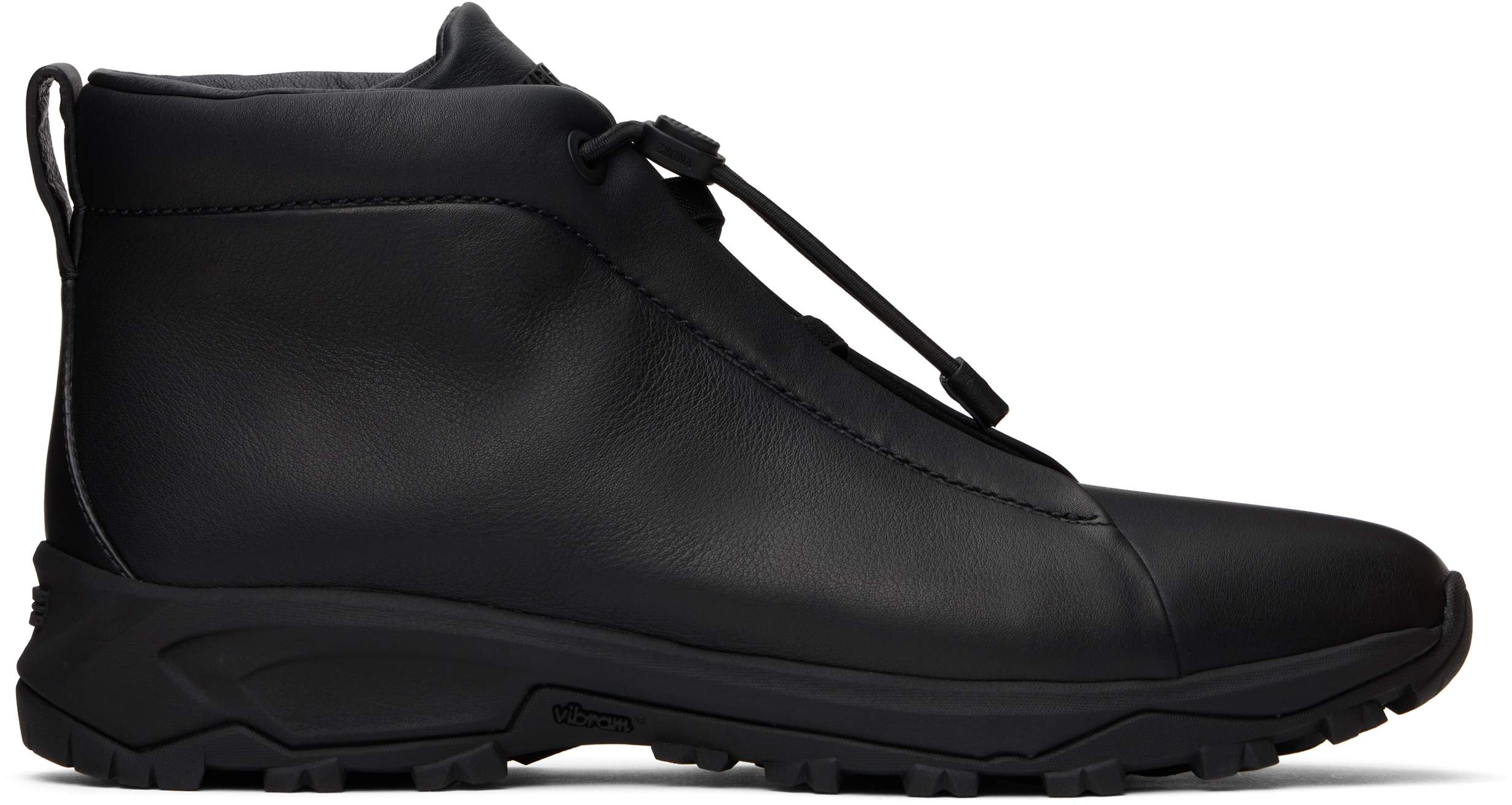 Shop Zegna Black Triple Stitch High-top Sneakers In Nee Black