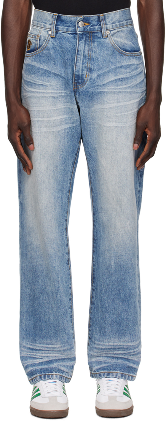 Billionaire Boys Club Blue Astro Selvedge Jeans In Heavy Wash Blue ...