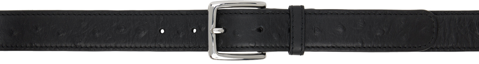 Róhe Black Ostrich Leather Belt