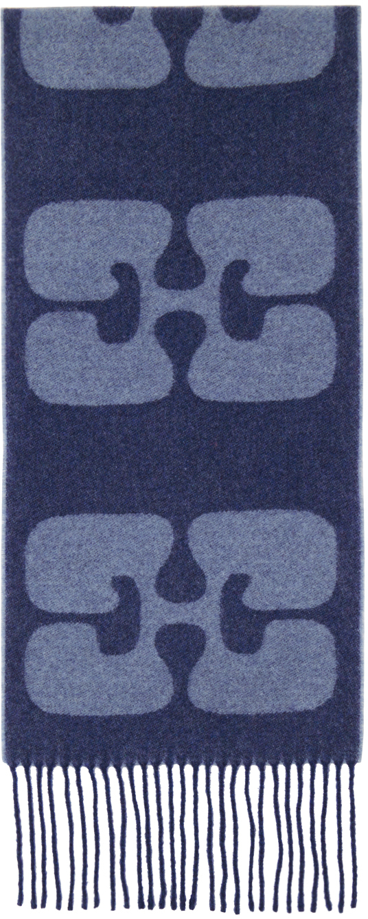 Navy Narrow Logo Scarf