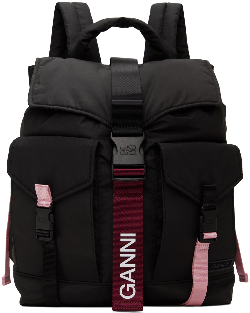 GANNI Black Tech Backpack SSENSE