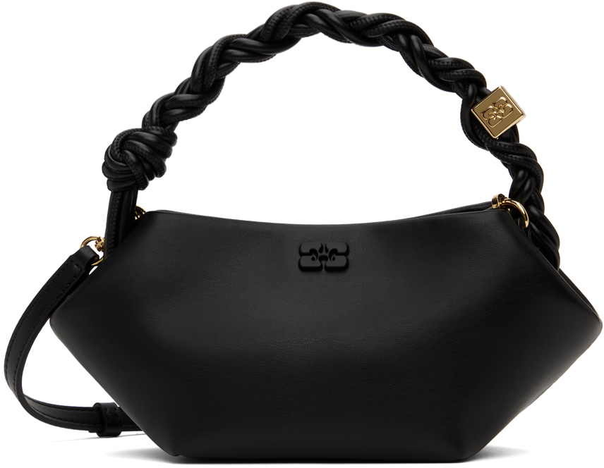 Shop Ganni Black Mini Bou Bag In 099 Black