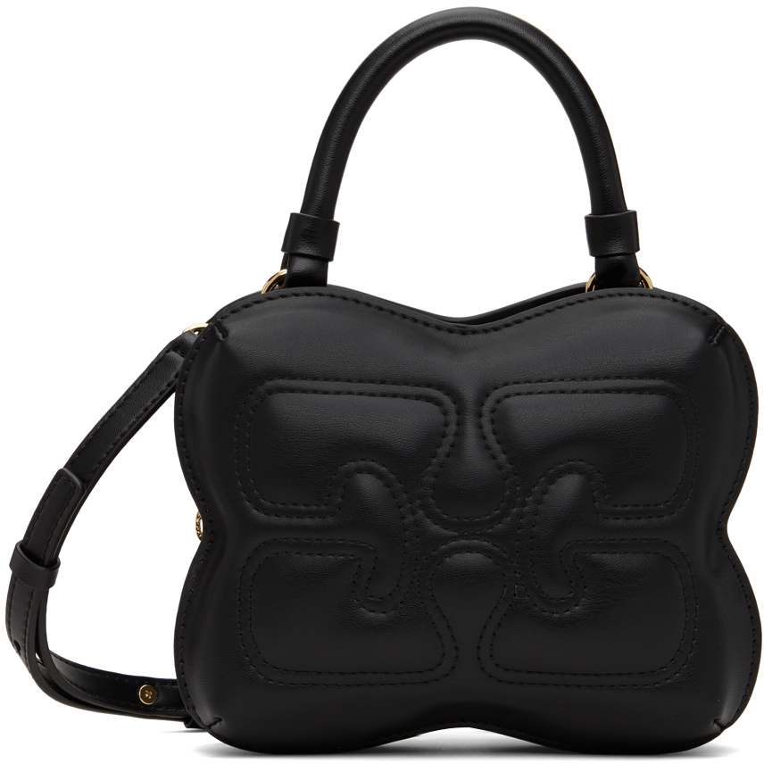 Shop Ganni ブラック スモール Butterfly クロスボディバッグ In 099 Black