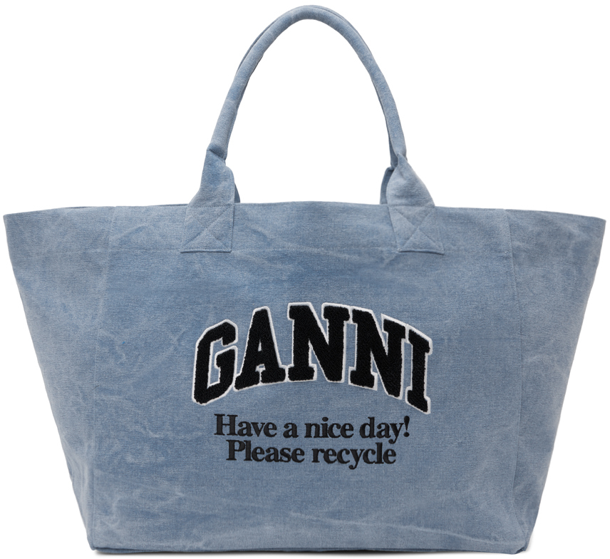 Blue Oversized Canvas Tote