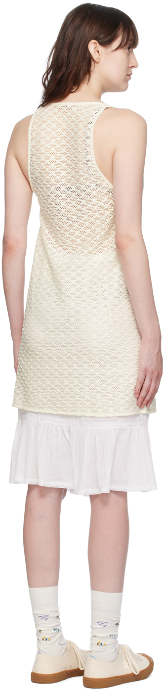 Ganni Off-white Hardware Minidress In 135 Egret