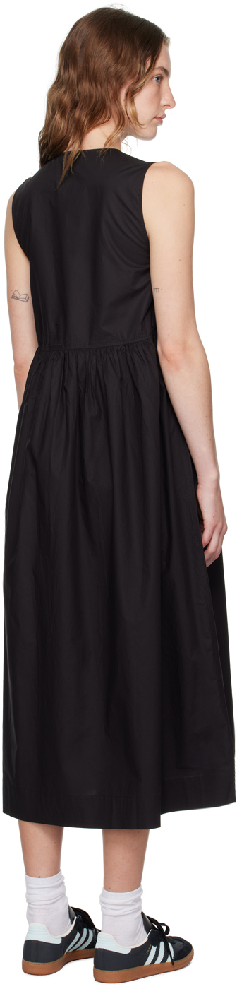 Shop Ganni Black A-line Midi Dress In 099 Black