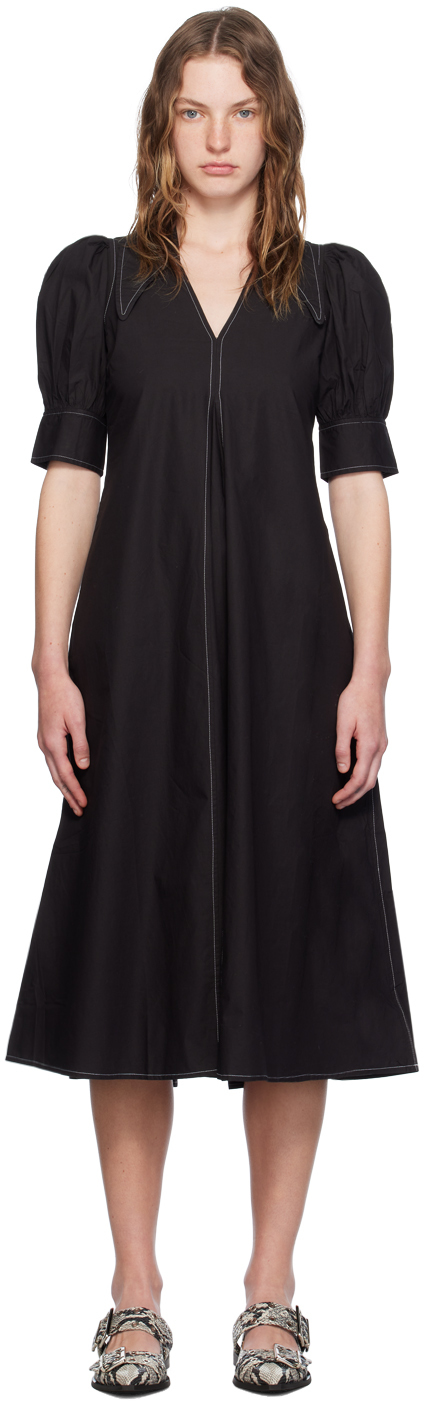 Black V-Neck Maxi Dress