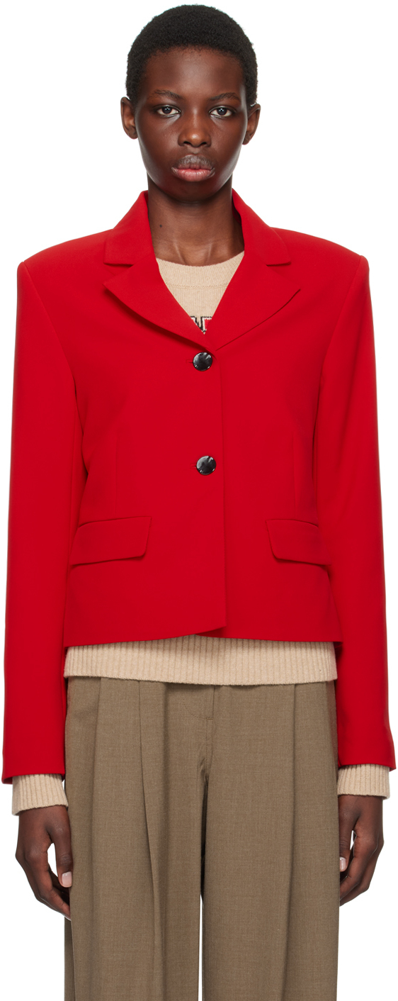 Red Twill Suiting Blazer