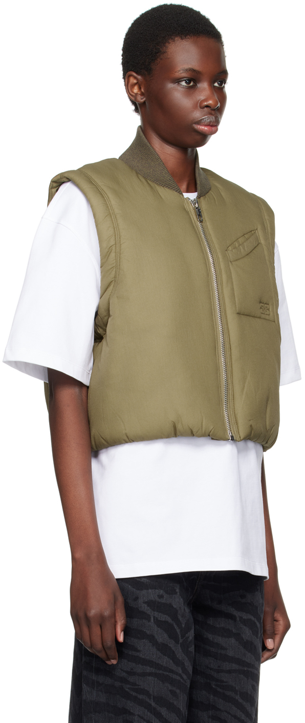 GANNI GREEN ZIP-UP VEST
