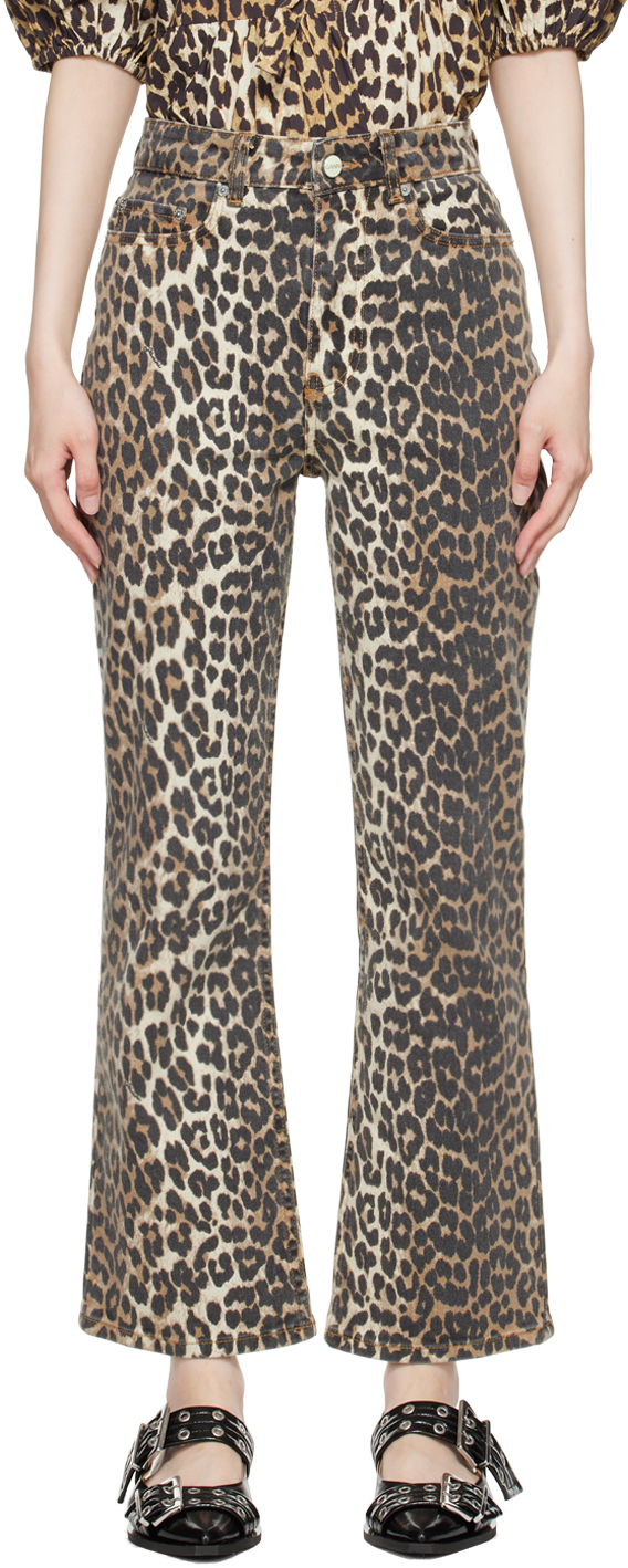 Brown & Black Leopard Betzy Cropped Jeans