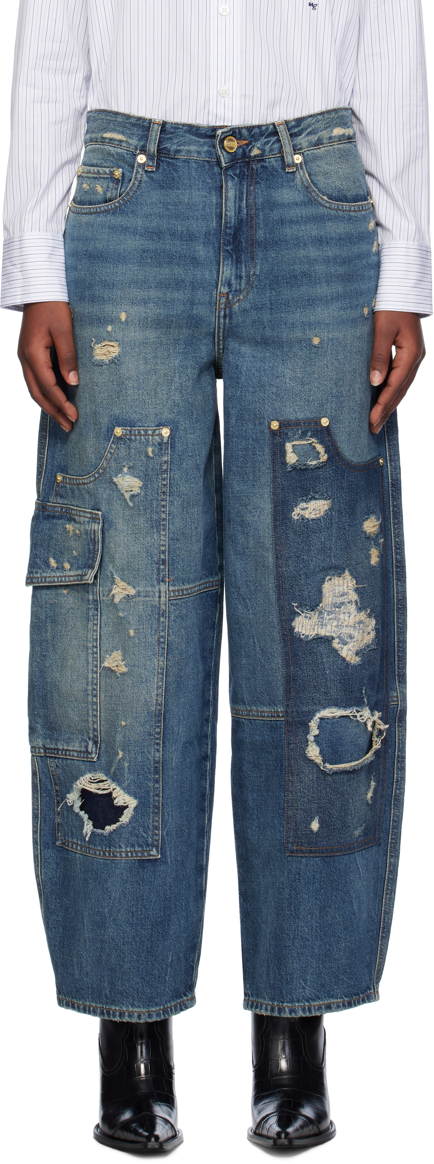 Blue Heavy Washed Carpenter Jeans