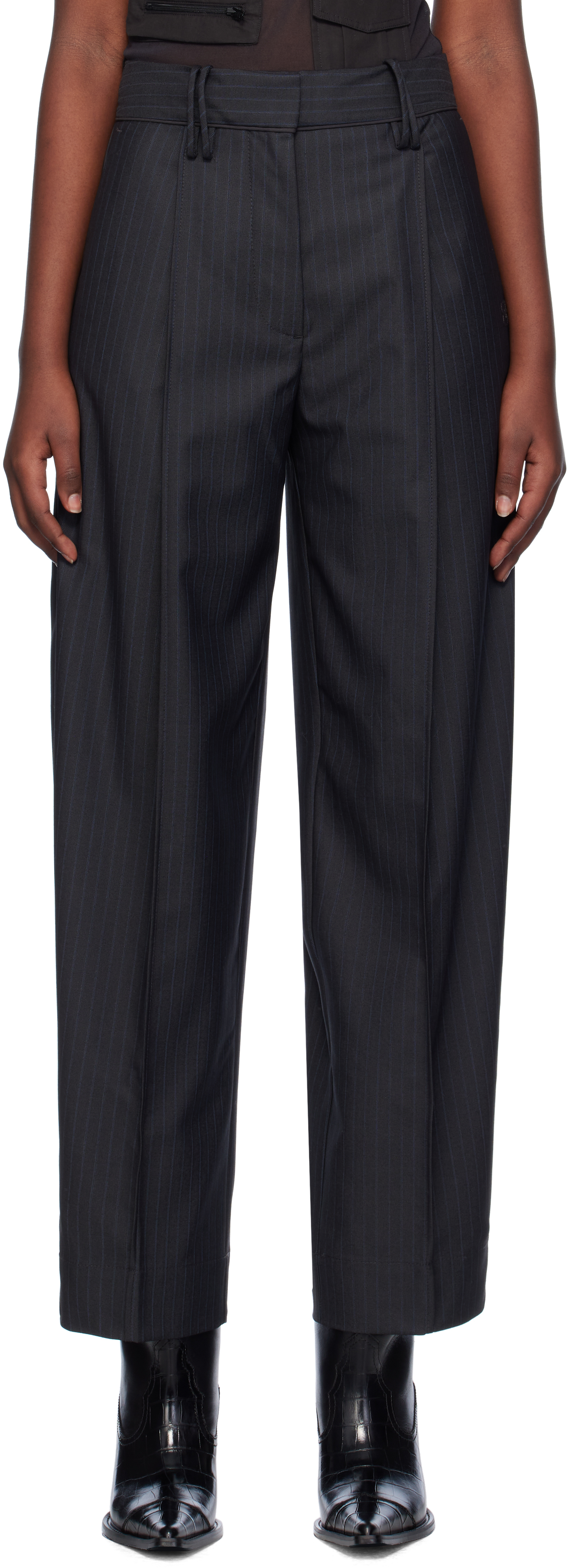 Gray Stripe Suiting Trousers