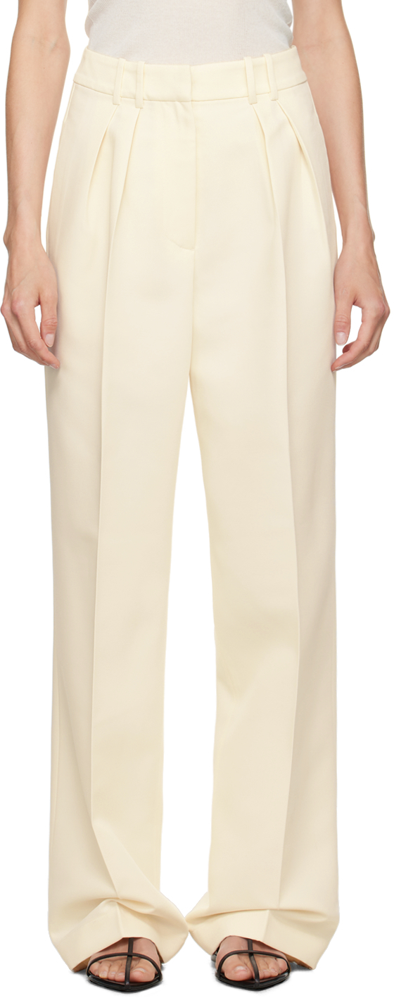 Róhe White Pleated Trousers