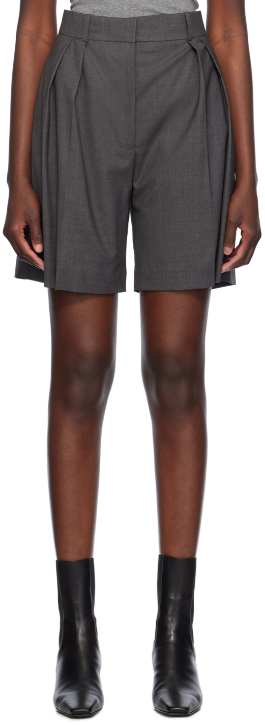 Róhe Gray Wide-Leg Shorts