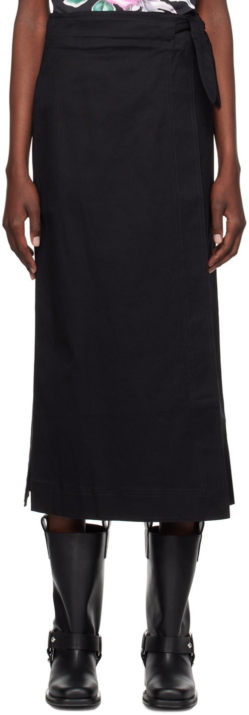 Black Canvas Maxi Skirt