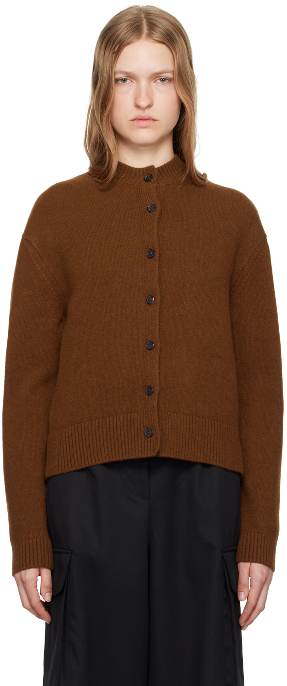 Shop Rohe Brown Short Boiled Cardigan In 220 Rust