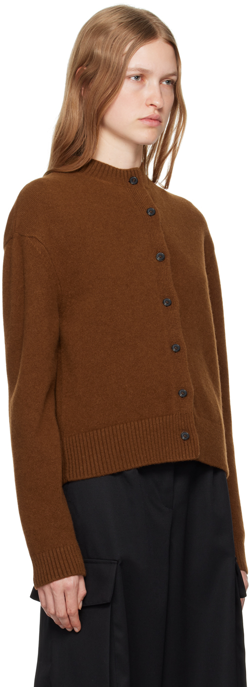 Shop Rohe Brown Short Boiled Cardigan In 220 Rust