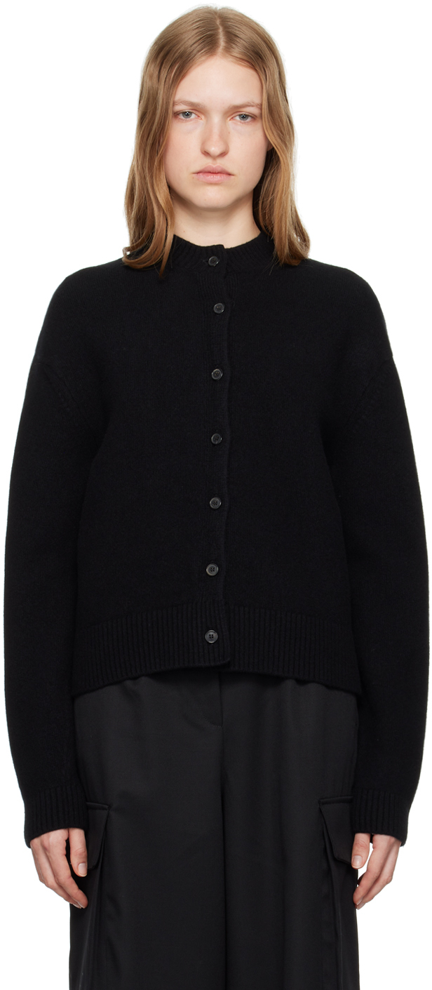 Rohe Black Short Boiled Cardigan In 001 Black