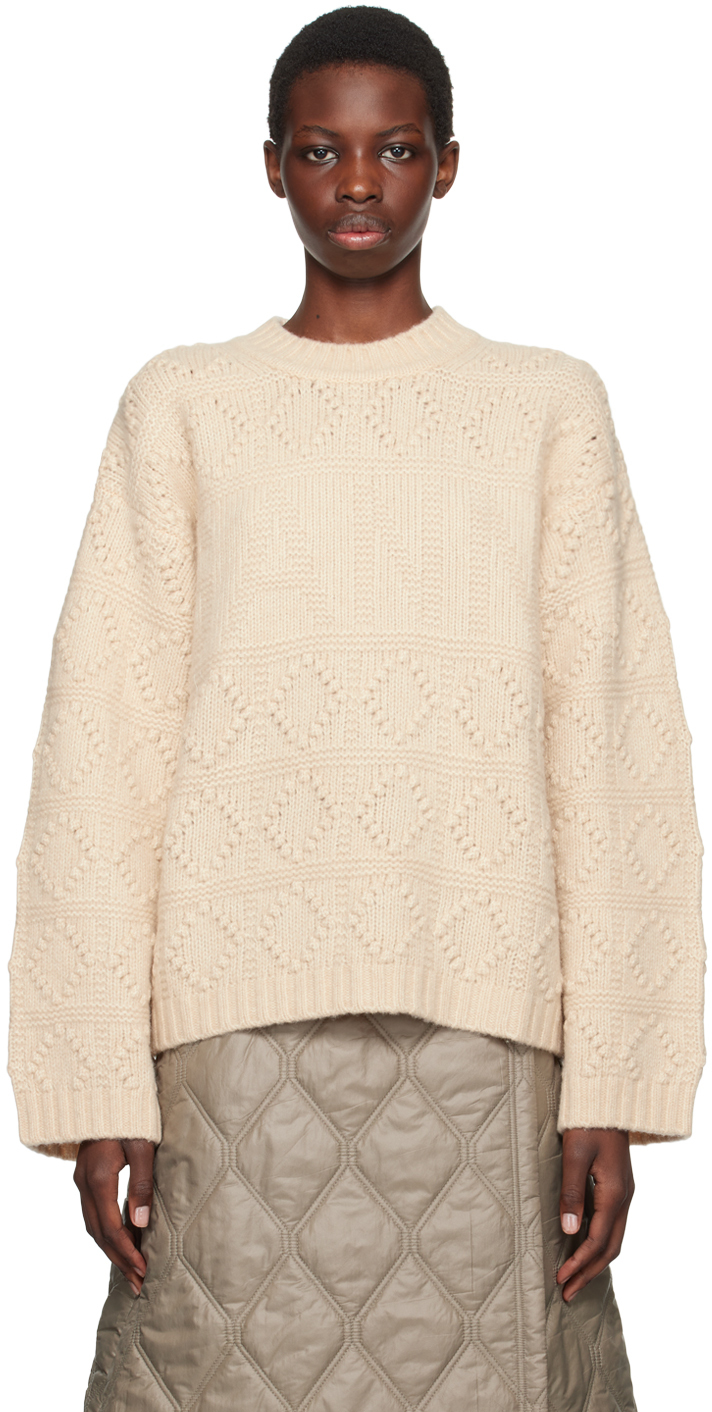 Beige Wool & Cotton Sweater