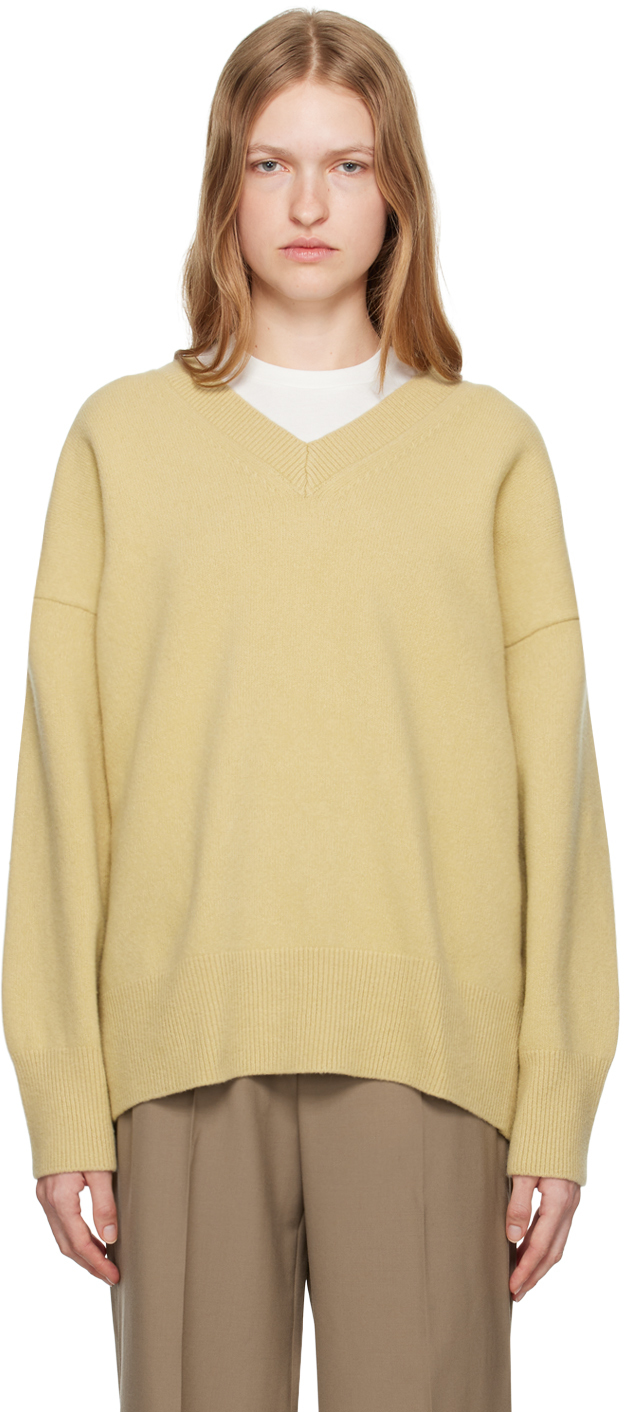 Rohe Green Classic V-neck Sweater In 342 Light Sage