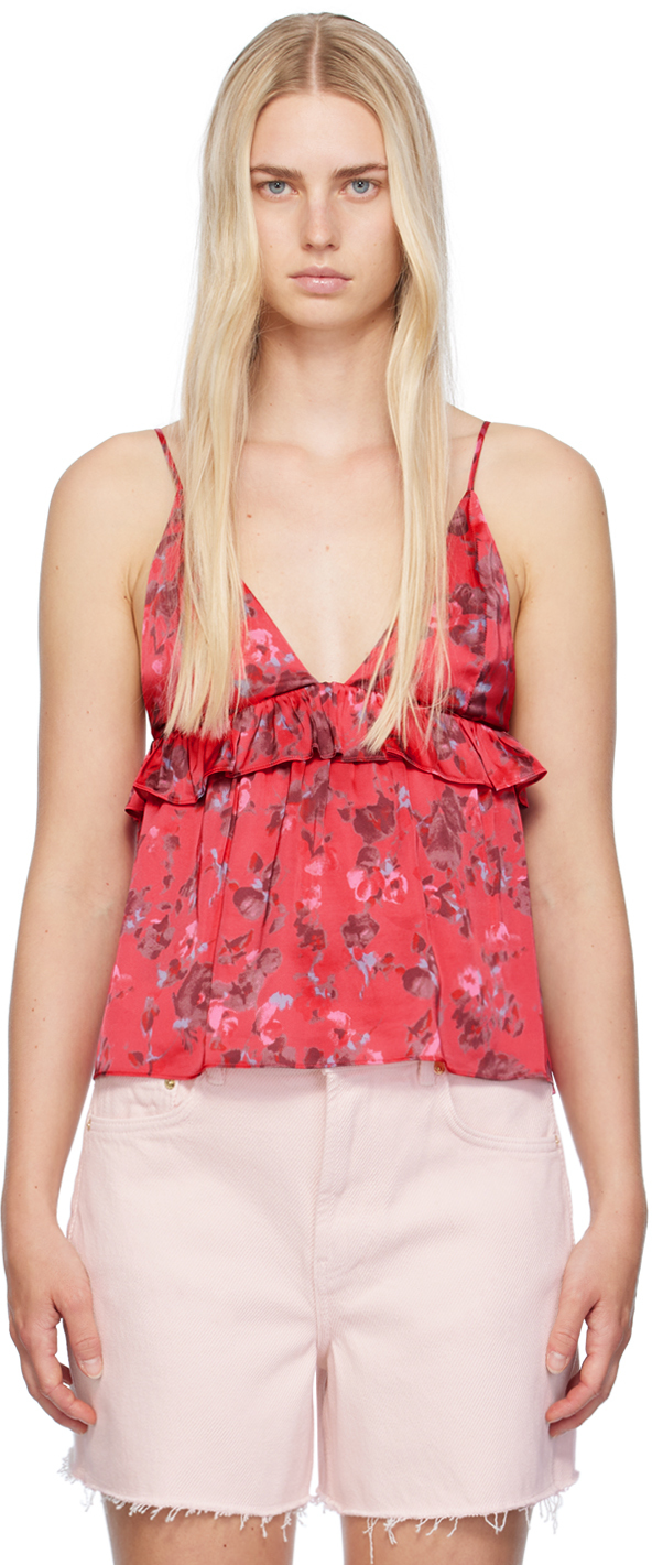 Pink Floral Camisole by GANNI on Sale