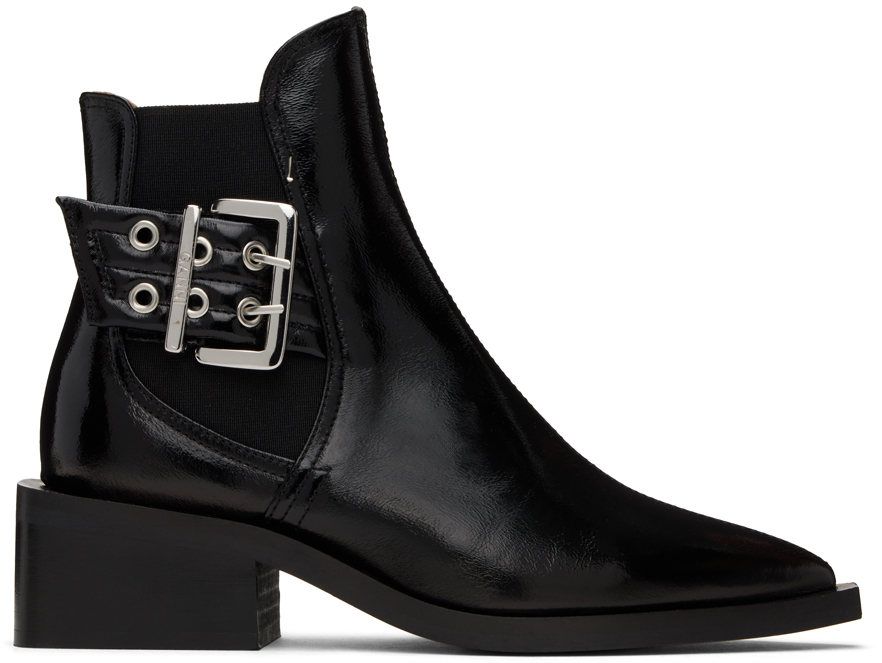 GANNIチャンキーレザーブーツ GANNIチャンキーレザーブーツ GANNI* ガニー ロゴ チャンキーブーツ