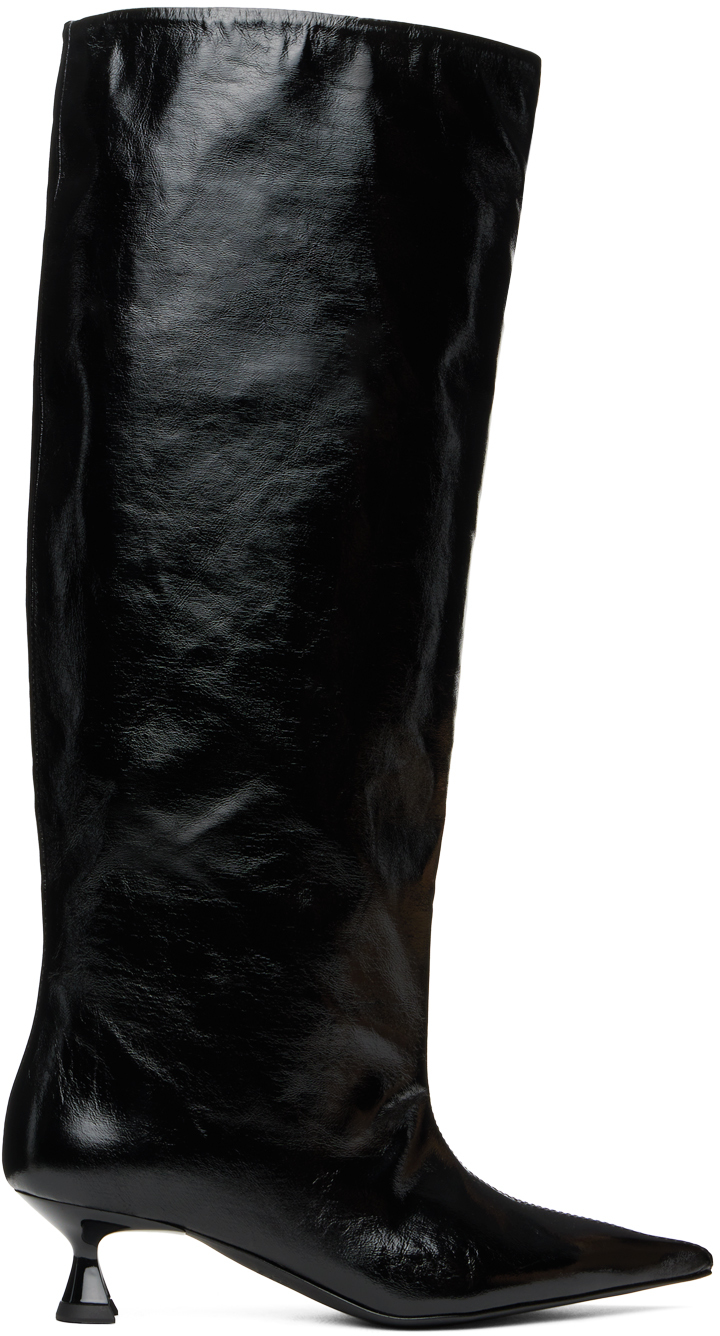 Black Soft Slouchy Tall Boots