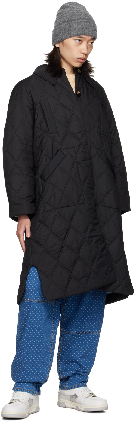 GANNI Black Quilted Coat | Smart Closet