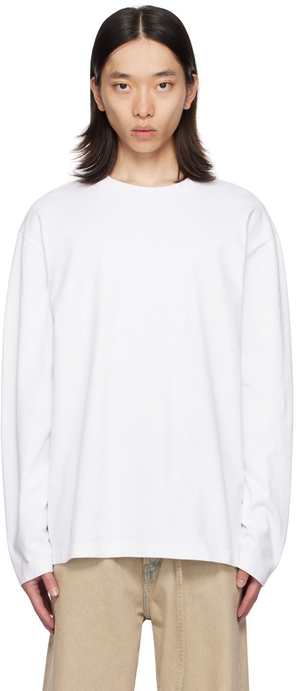 ROHE WHITE OVERSIZED LONG SLEEVE T-SHIRT 