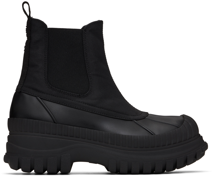 Shop Ganni Black Outdoor Chelsea Boots