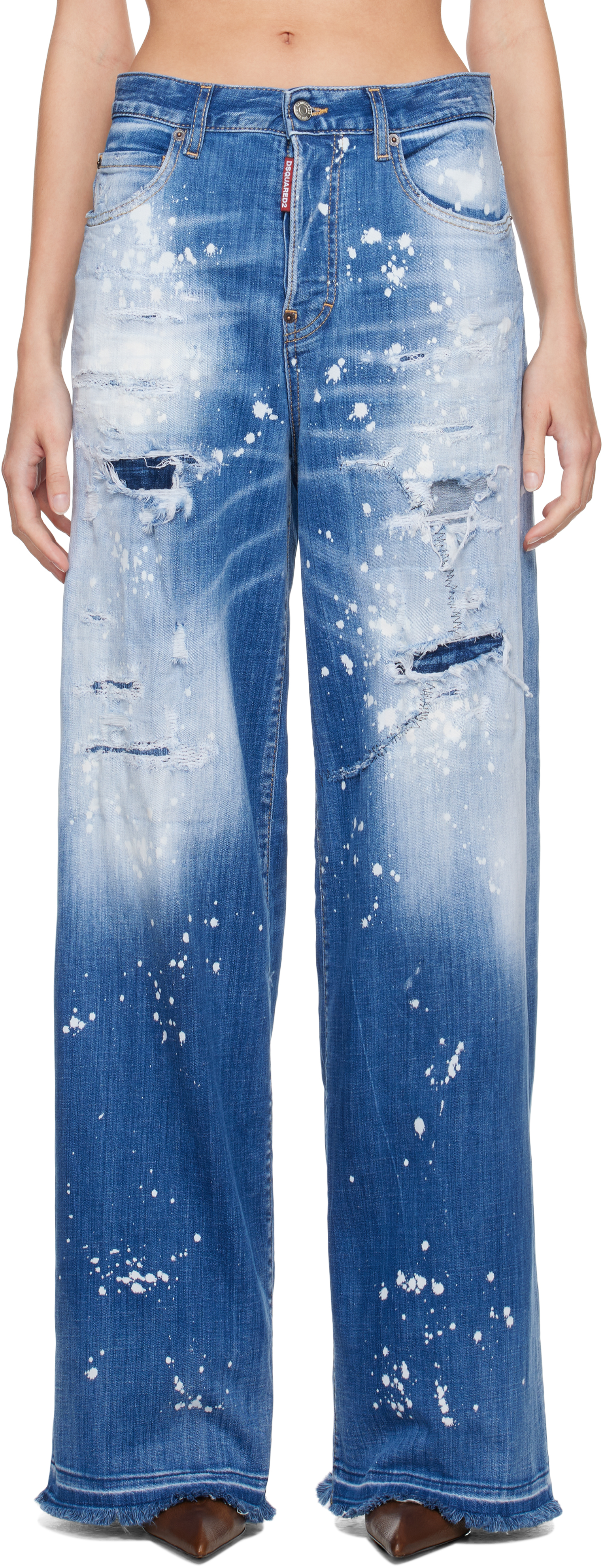 Blue Medium Wood Worm Wash Cool Girl Jeans