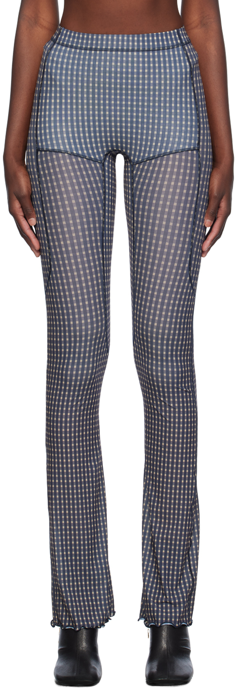 Shop Knwls Navy & Beige Halcyon Leggings In Mini Check