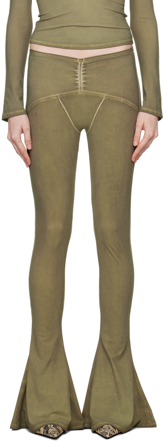 Shop Knwls Khaki Ghost Leggings In Olive