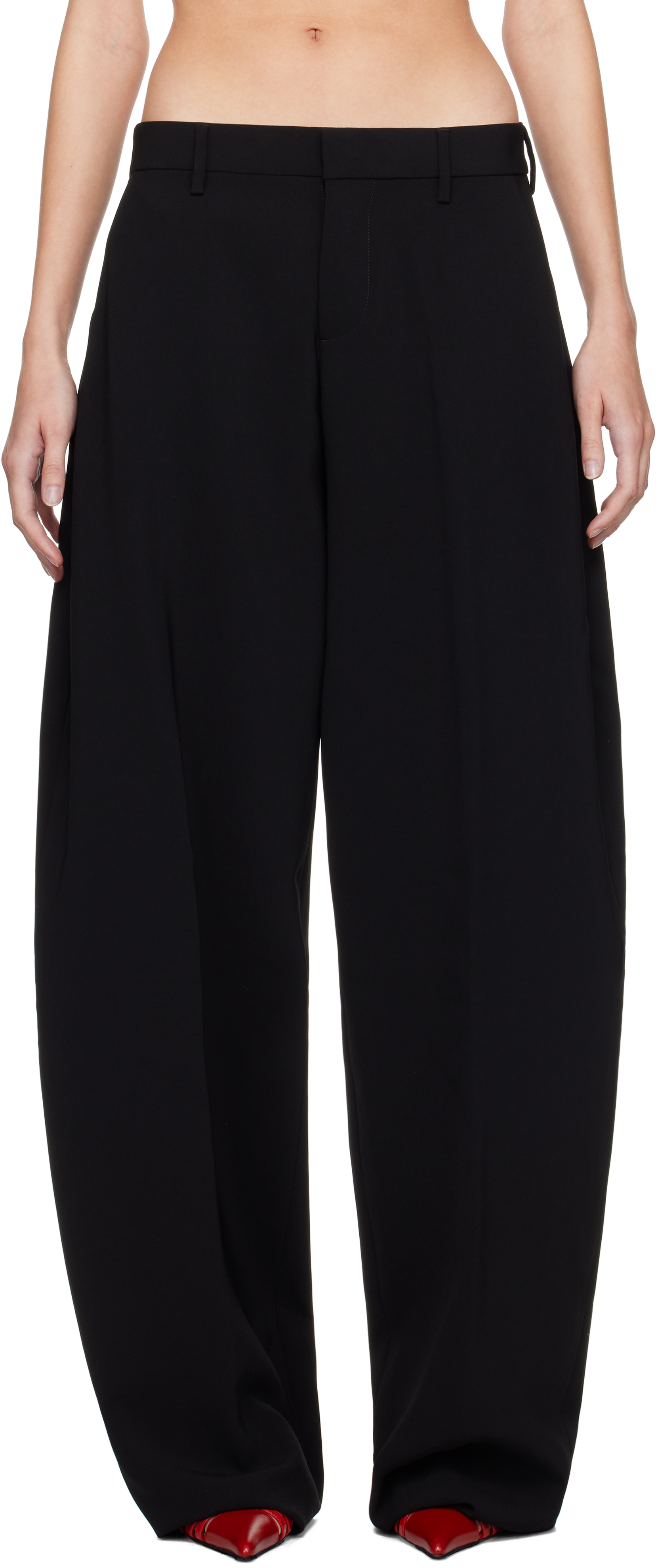 Shop Dsquared2 Black Amelia Trousers In 900