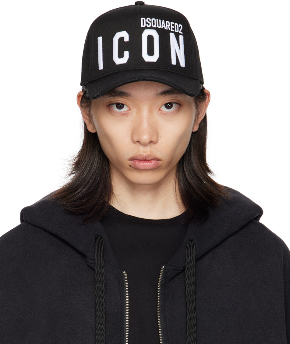 DSQUARED2 BE ICON BASEBALL CAP ブラック Dsquared2のブラック Be Icon ベースボールキャップがセール中