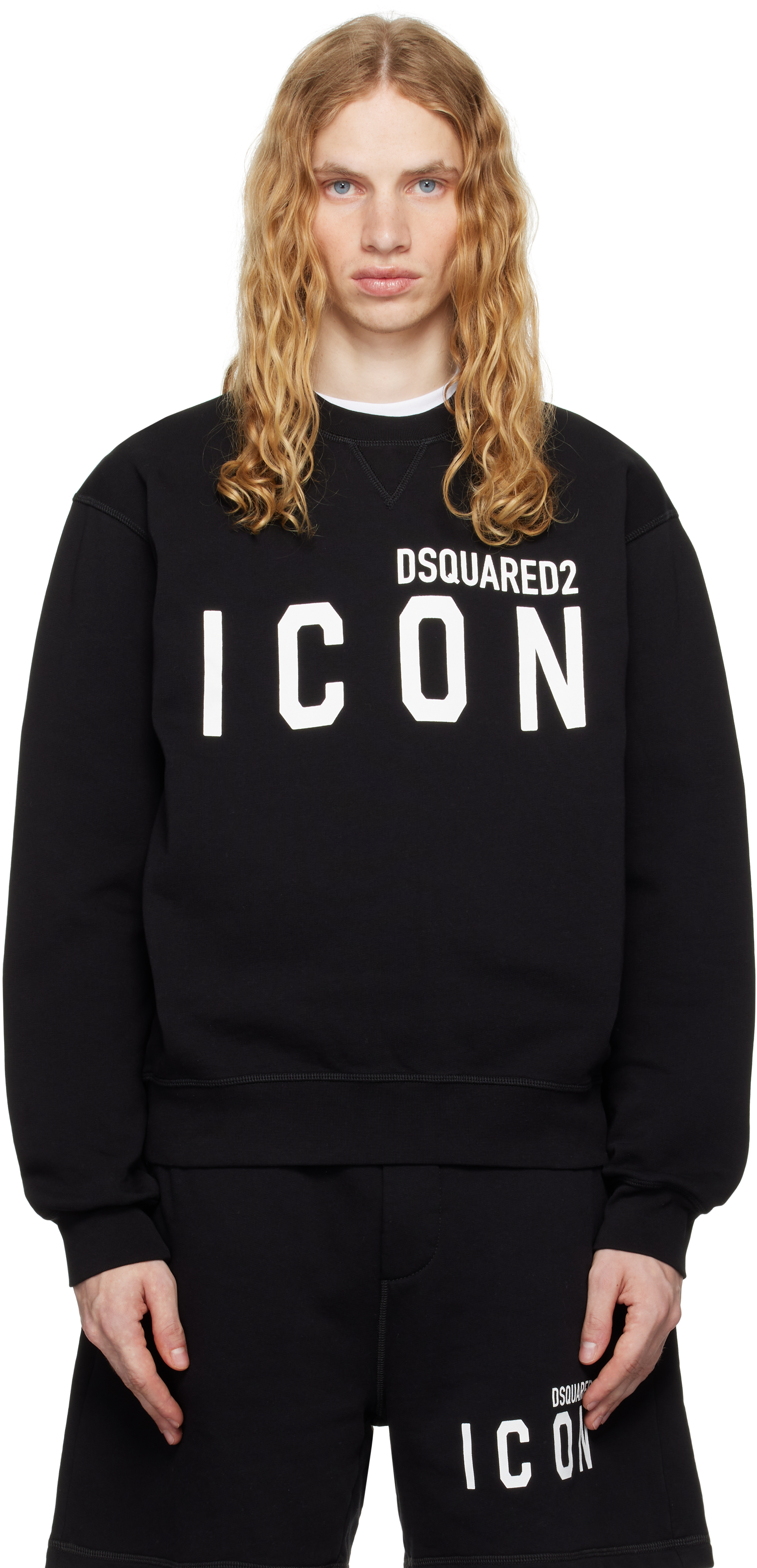 Shop Dsquared2 Black Cool Fit Crewneck Sweater In 900 Black