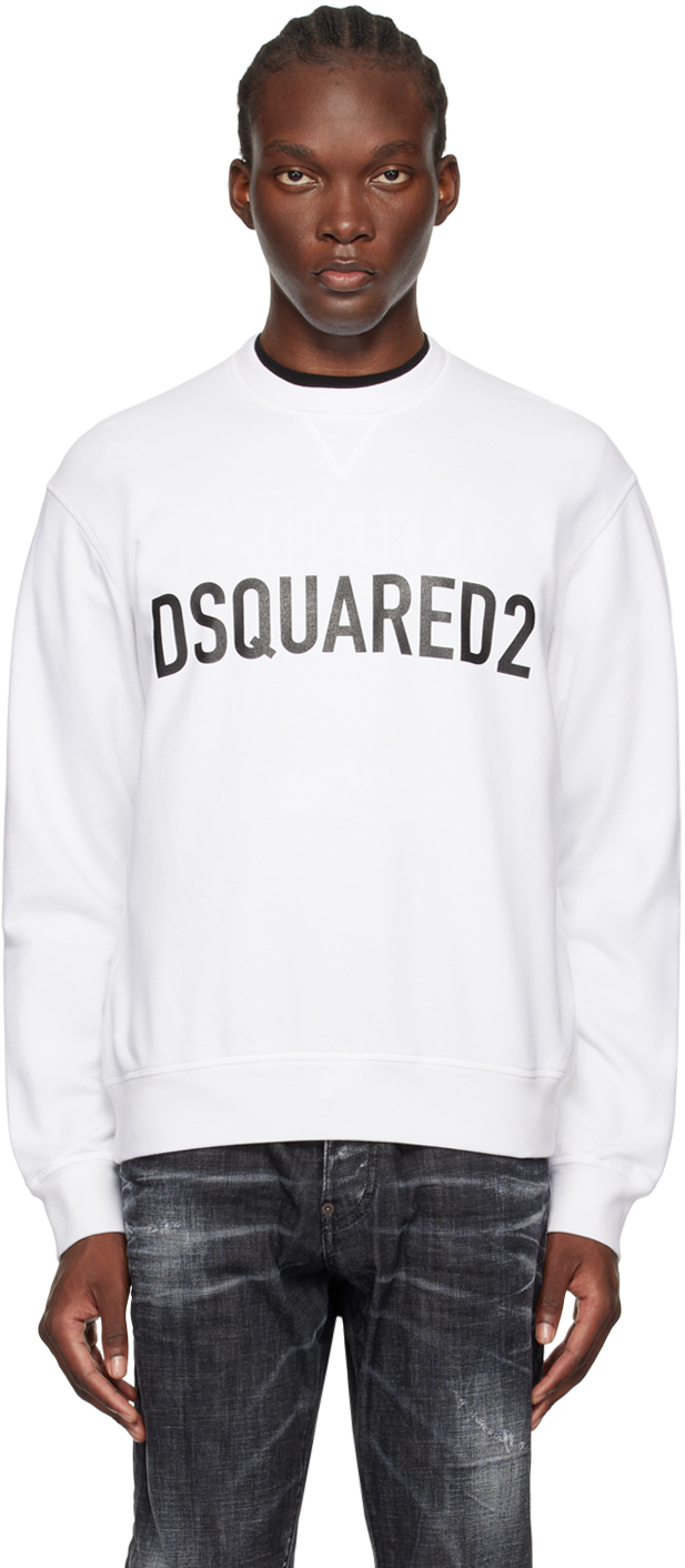 Dsquared2: White Cool Fit Sweatshirt | SSENSE