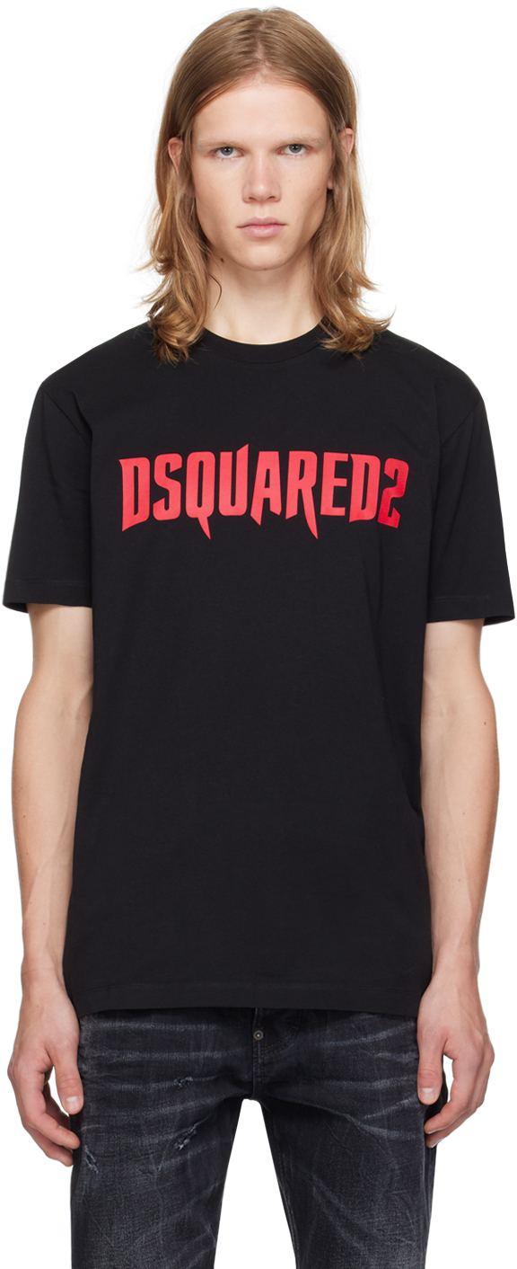 【関税込み】Dsquared2 ブラック Horror Logo Tシャツ Dsquared2のブラック Horror Logo Tシャツがセール中