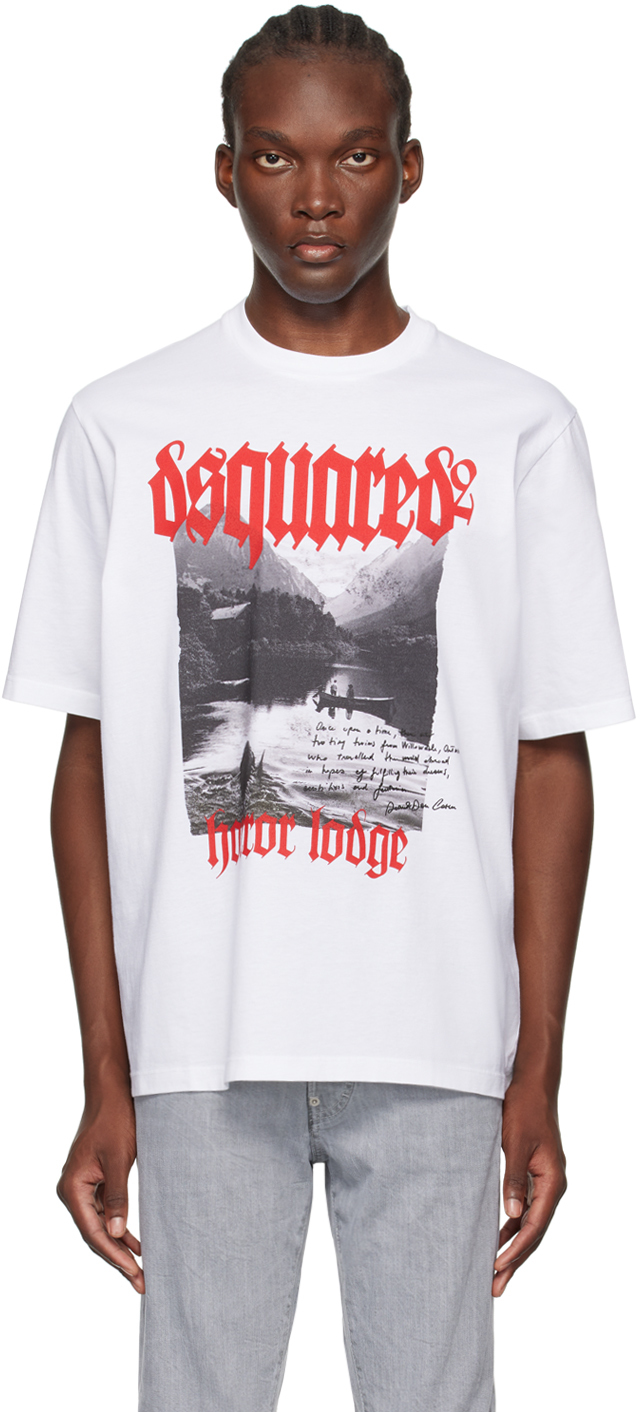 Tシャツ・カットソー DSQUARED2 'Loose Fit' T-shirt White S74GD1399D20020 White Loose Fit T-Shirt by Dsquared2 on Sale